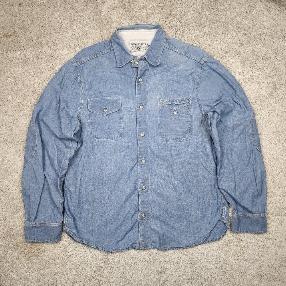 Freenote Cloth modern  Western bleached  denim Men's Button-Up Shirt XL USA VTG